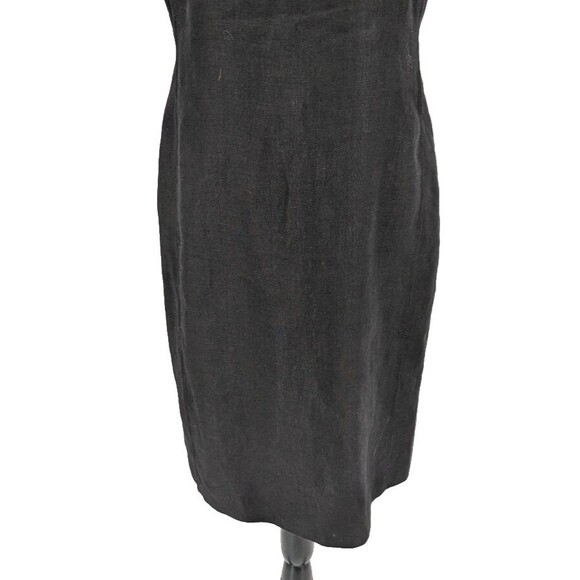 TALBOTS Black Dress Size 10 "Pure Irish Linen" Sheath Minimalist VTG - Picture 6 of 11